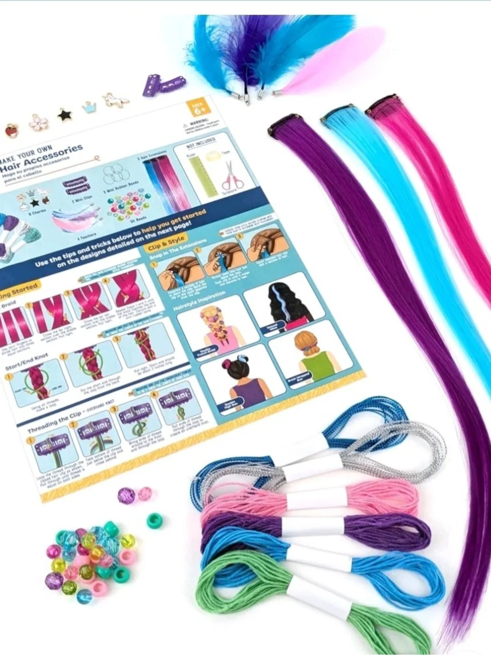 Make Your Own Hair Accessories Kit - Pink & Blue Accents